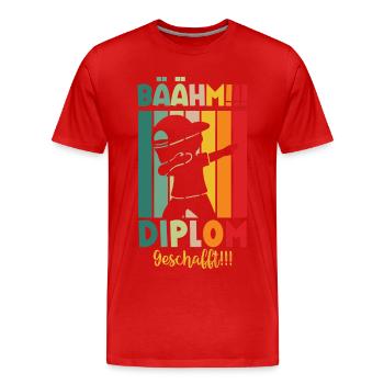 Diplom Geschafft 2024 - Männer Premium Bio T-Shirt - Rot - Vorne - Damien (186cm)