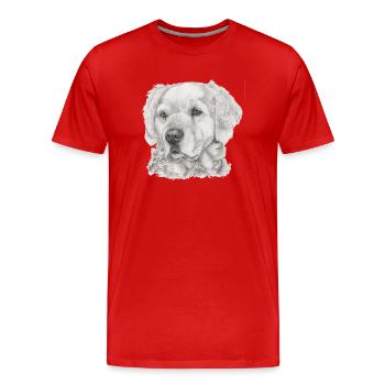 Golden Retriever - Men's Premium Organic T-Shirt - red - Front - Damien (186cm)