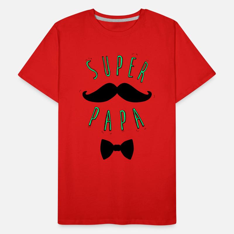Supervati Schnurrbart Männer Premium Bio T-Shirt