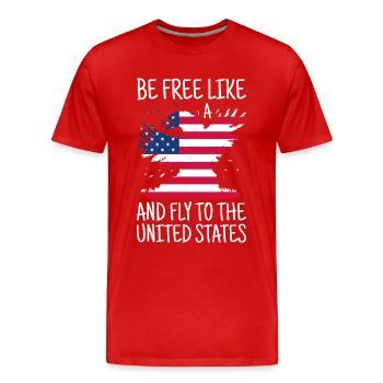 USA Flag America Flag Stars & Stripes Patriot - T-shirt bio Premium Homme - rouge - Devant - Damien (186cm)