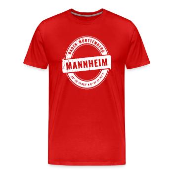Mannheim - Männer Premium Bio T-Shirt - Rot - Vorne - Damien (186cm)