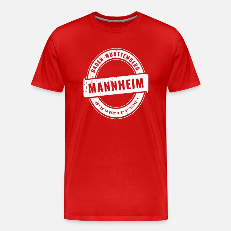 Mannheim - Männer Premium Bio T-Shirt - Rot