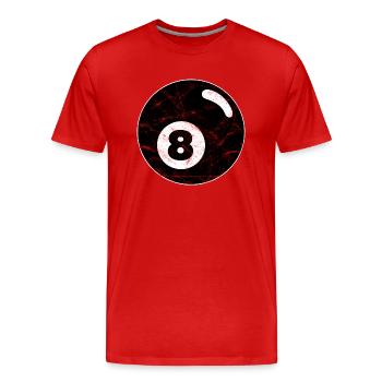 Billard boule de billard noir huit huit millésime - T-shirt bio Premium Homme - rouge - Devant - Damien (186cm)
