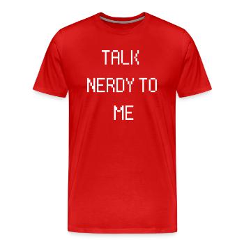 Parle nerdy à moi Drôle en disant Nerd Geek IT PC - T-shirt bio Premium Homme - rouge - Devant - Damien (186cm)