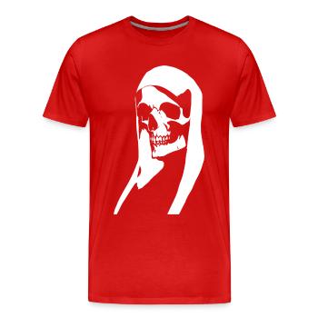Unveil Your Enigmatic Aura with Unholy Nun, Satan - Men's Premium Organic T-Shirt - red - Front - Damien (186cm)