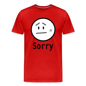sorry - Männer Premium Bio T-Shirt - Rot - Vorne - Damien (186cm)