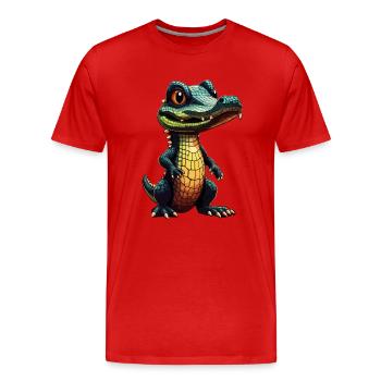 Baby Crocodile Alligator Crocodile - Men's Premium Organic T-Shirt - red - Front - Damien (186cm)