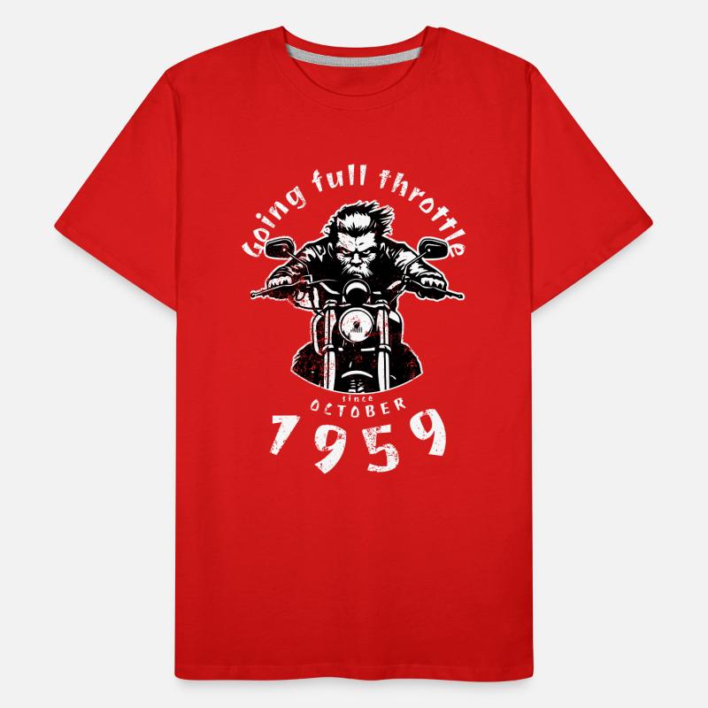 65. Geburtstag Going full throttle since 10/1959 Men's Premium Organic T-Shirt
