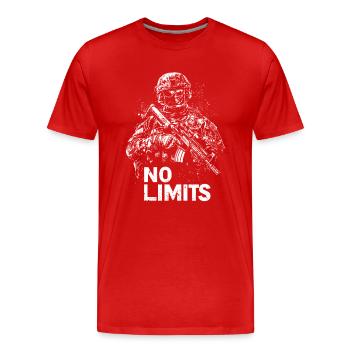 Soldat sans limites - T-shirt bio Premium Homme - rouge - Devant - Damien (186cm)