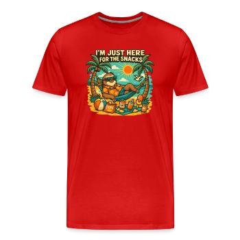 Paresse-lin sur la plage pour grignoter - T-shirt bio Premium Homme - rouge - Devant - Damien (186cm)