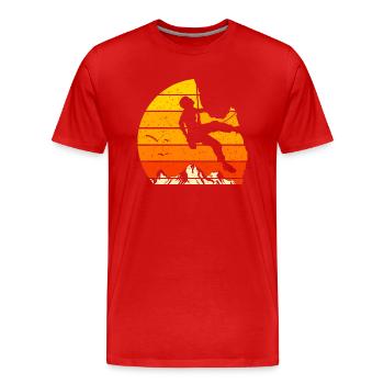 sport climbing climber climbing rock climb - Men's Premium Organic T-Shirt - red - Front - Damien (186cm)