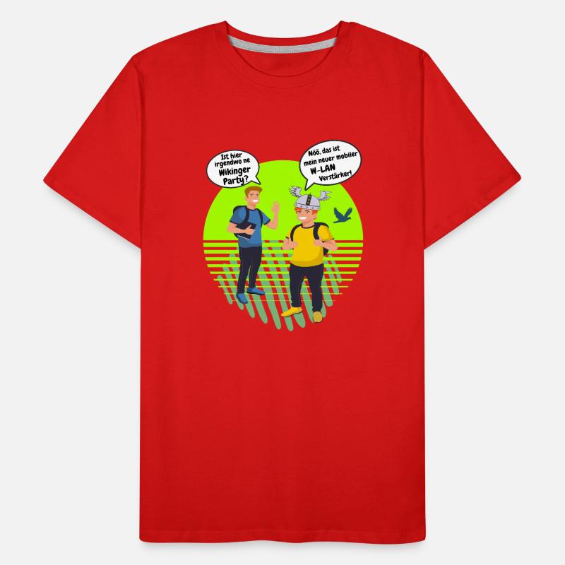 Wikinger Party oder W-LAN Verstärker Wifi Design Männer Premium Bio T-Shirt