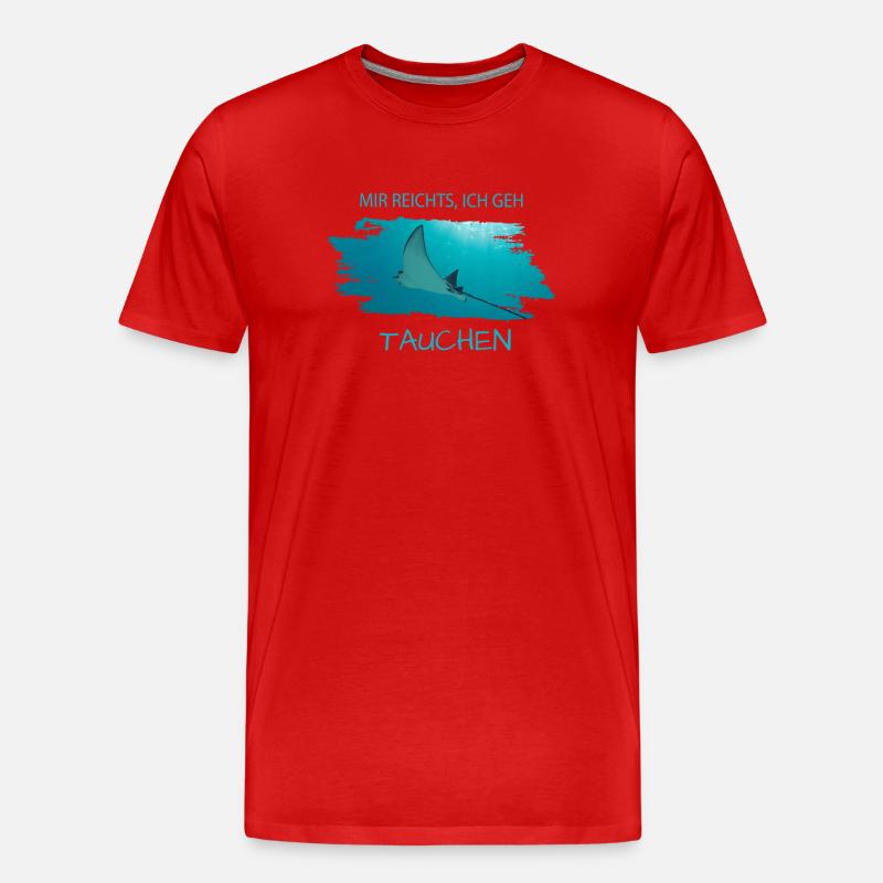 Tauchen Rochen - Männer Premium Bio T-Shirt - Rot