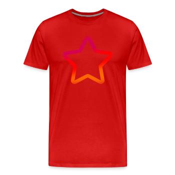 Farbiger Stern - Männer Premium Bio T-Shirt - Rot - Vorne - Damien (186cm)