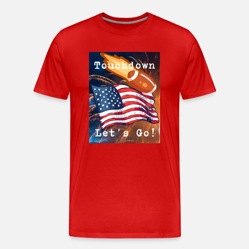 Touchdown - Let's Go! - Männer Premium Bio T-Shirt - Rot
