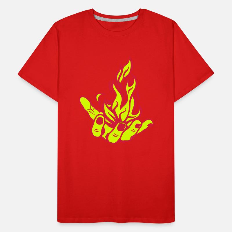 open hand open flame fire Fire1 hand Men's Premium Organic T-Shirt