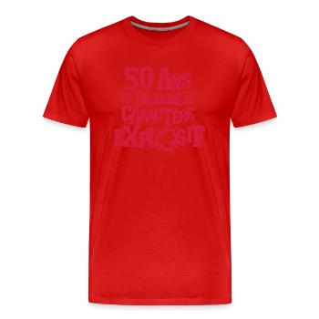 50 ans caractere explosif anniversaire - T-shirt bio Premium Homme - rouge - Devant - Damien (186cm)