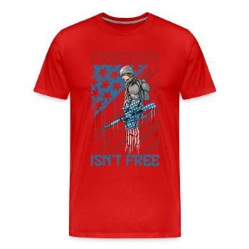 Freedom - American Independence Day - Men's Premium Organic T-Shirt - red - Front - Damien (186cm)