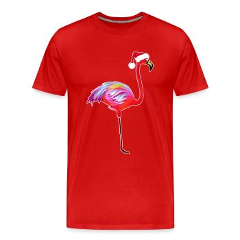 Noch ein Weihnachtsflamingo - Männer Premium Bio T-Shirt - Rot - Vorne - Damien (186cm)