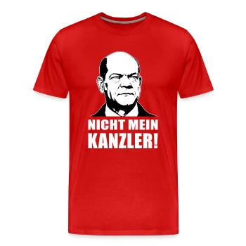 Nicht mein Kanzler - Männer Premium Bio T-Shirt - Rot - Vorne - Damien (186cm)