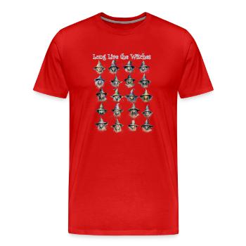 Lang leben die Hexen - Männer Premium Bio T-Shirt - Rot - Vorne - Damien (186cm)