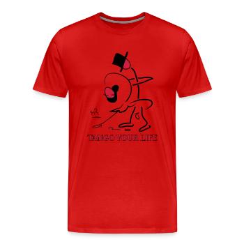 Strichmännchen - GogoLore tango your life - Männer Premium Bio T-Shirt - Rot - Vorne - Damien (186cm)