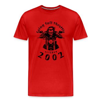 22. Geburtstag Going full throttle since 10/2002 - Männer Premium Bio T-Shirt - Rot - Vorne - Damien (186cm)