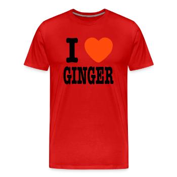 Ich liebe Ingwer - Männer Premium Bio T-Shirt - Rot - Vorne - Damien (186cm)