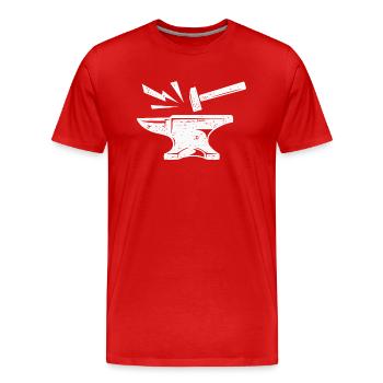 Anvil Hammer Blacksmith Metalworker Farrier - Men's Premium Organic T-Shirt - red - Front - Damien (186cm)