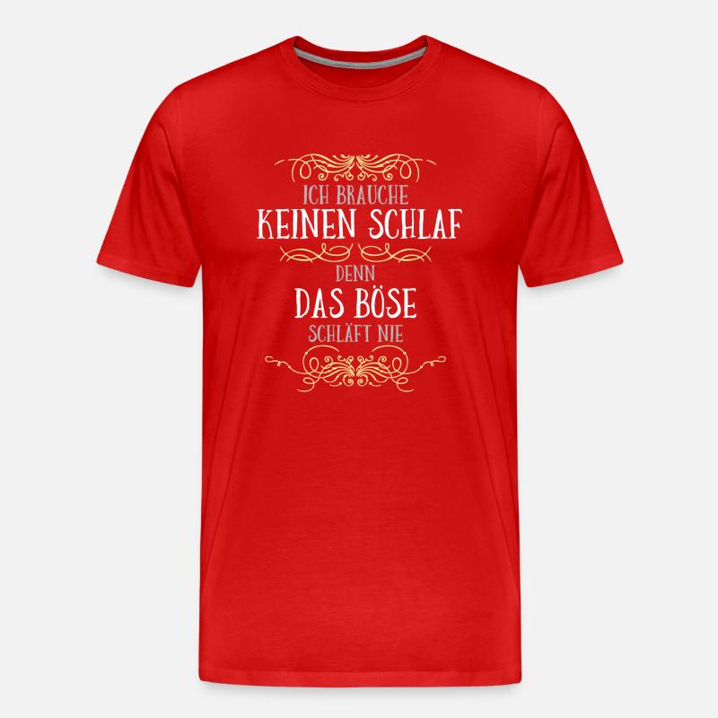 Das Böse schläft nie - Männer Premium Bio T-Shirt - Rot