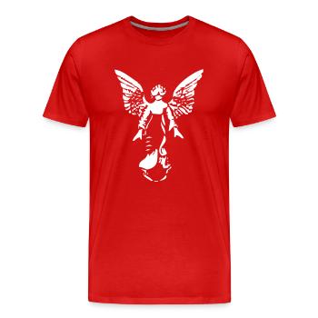 Engel - Männer Premium Bio T-Shirt - Rot - Vorne - Damien (186cm)