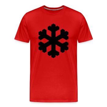 Flocon de neige noir - T-shirt bio Premium Homme - rouge - Devant - Damien (186cm)