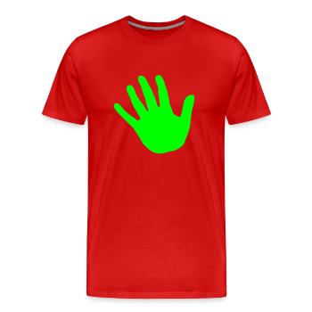 hand gruen - Männer Premium Bio T-Shirt - Rot - Vorne - Damien (186cm)