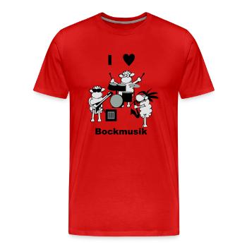 i love Bockmusik - Männer Premium Bio T-Shirt - Rot - Vorne - Damien (186cm)