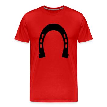 Sabot de cheval - T-shirt bio Premium Homme - rouge - Devant - Damien (186cm)