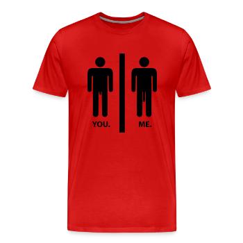 you_and_me___f1 - Männer Premium Bio T-Shirt - Rot - Vorne - Damien (186cm)