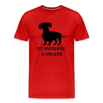 Dackel - Männer Premium Bio T-Shirt - Rot - Vorne - Damien (186cm)