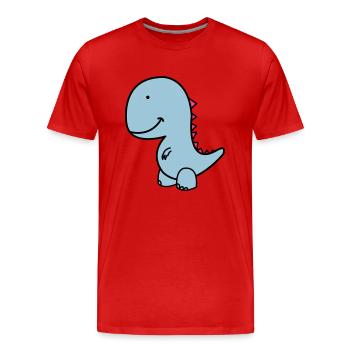 dino - Männer Premium Bio T-Shirt - Rot - Vorne - Damien (186cm)