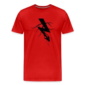 ladung symbol elektrisch blitz strom energie stark - Männer Premium Bio T-Shirt - Rot - Vorne - Damien (186cm)