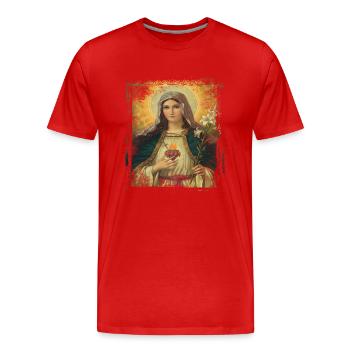 Jesus Maria Holly Mary - Men's Premium Organic T-Shirt - red - Front - Damien (186cm)