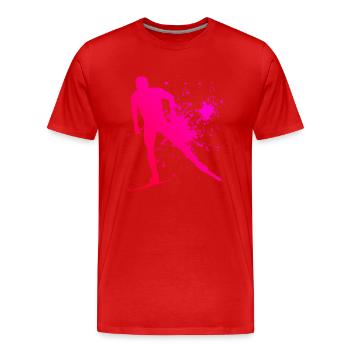Ski de fond féminin Patinage de fond Ski de fond Kl - T-shirt bio Premium Homme - rouge - Devant - Damien (186cm)