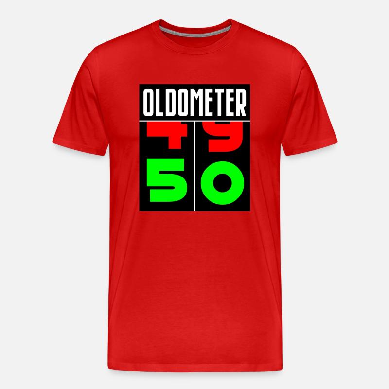 Oldometer 50. Geburtstag - Männer Premium Bio T-Shirt - Rot
