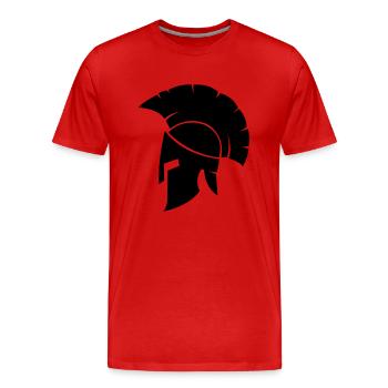 Spartaner - Männer Premium Bio T-Shirt - Rot - Vorne - Damien (186cm)