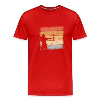 Archery - Men's Premium Organic T-Shirt - red - Front - Damien (186cm)