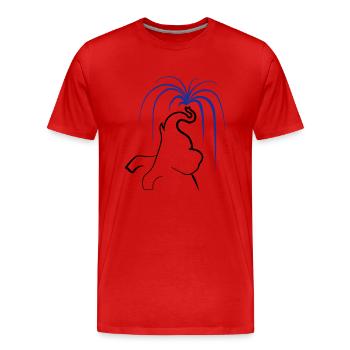 L’éléphant éclabousse l’eau de la trompe - Choisissez la couleur - T-shirt bio Premium Homme - rouge - Devant - Damien (186cm)