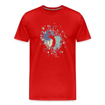 Volleyball Opposite Hitter Color Splash - Men's Premium Organic T-Shirt - red - Front - Damien (186cm)