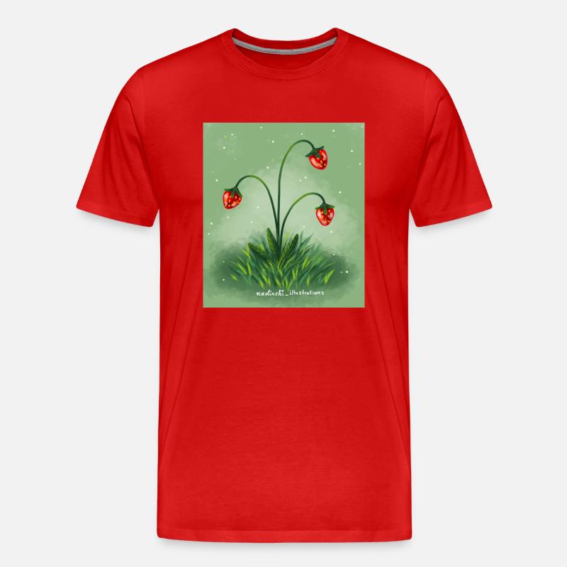 Erdbeeren - Männer Premium Bio T-Shirt - Rot