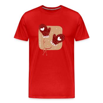 Gants en hiver - T-shirt bio Premium Homme - rouge - Devant - Damien (186cm)