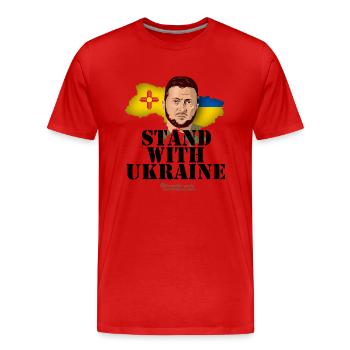 Ukraine Zelenskyj New Mexico Stand with Ukraine - Men's Premium Organic T-Shirt - red - Front - Damien (186cm)