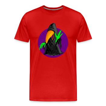 Perruche noire ( Logo ) - T-shirt bio Premium Homme - rouge - Devant - Damien (186cm)